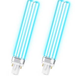 lot 14297 image: Kittmip 2 Pieces UV Light Bulbs 9 Watt UV-C G23 Base Bulb 9W Replacement Lamp Air Purifiers Replace Sanitizer Compatible with UVE9 CF400 CF500 UVCP-9 JUP-01 303B 304B