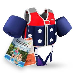 lot 14301 image: AEOCOO Kids Pool Floaties 1-2-3-5-7-9 Years Old, Toddler Swim Vest 20-30-50-70 Pounds, Comfortable Extended Wear Kids Float Jacket with Crotch Strap, Bright Design and Unpadded Sides, Red
