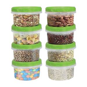 lot 14317 image: Jucaifu 8 Ounce reuseable small plastic freezer storage container jars with screw lid for food snacks lunch(8Pcs, Green)
