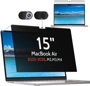 lot 14324 image: Privacy Screen for MacBook Air 15 Inch 2023-2025 (M2 M3 M4 Chip), Magnetic Removable Anti Glare Blue Light Filter Protector