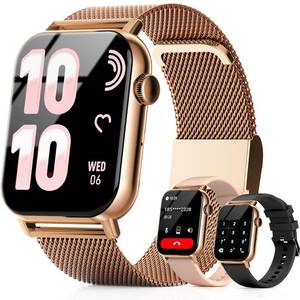 lot 14327 image: Trendia Smart Watches for Women, 1.83 HD Fitness Tracker (AnswerMake Calls), 120 Sport Modes with Heart RateSleep Monitor, IP68 Waterproof, Fitness Watch for iOS Android, Gold