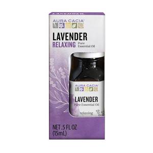 lot 14331 image: Aura Cacia 100% Pure Lavender Essential Oil, 0.5 fl. oz, Calm Relaxing Aroma, Therapeutic Grade, Ethically Sourced Lavender