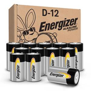 lot 14333 image: Energizer Alkaline Power D Batteries 12 Count (Pack of 1), Long-Lasting Alkaline Size D Batteries