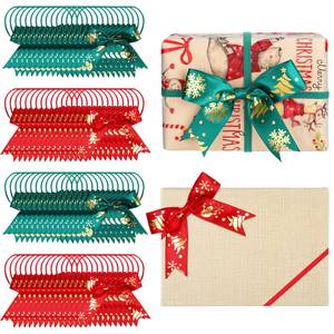 lot 14336 image: Zeyune 60 Pcs Christmas Elastic Bows 4 Inch Assorted Premade Craft Bows Soft Stretch Loops with Ribbon Knots for Christmas Gift Wrapping Party Boxes Decoration Holiday Supplies Crafts (Novel Style)