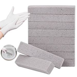 lot 16092 image: Herda 10 Pack Pumice Stone for Toilet Bowl Cleaning, Powerfully Pumice Stick for Cleaning Hard Water Rings, Calcium Buildup, Rust, Pumice Bar for Toilets, Bathtubs, Grills, Swimming Pools, Sinks