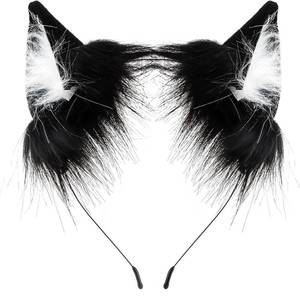 lot 16098 image: Ondder Soft Black Cat Ears Headband Cat Ear Headband for Women Cosplay Halloween Party Costume Hair Accessories