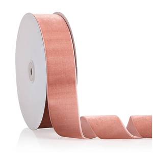 lot 16102 image: 1.5 X 20 Yards Rose Gold Velvet Ribbon for Christmas Tree Wreath Decoration Handmade Crafts Ornaments Gift Wrapping & Bow Making