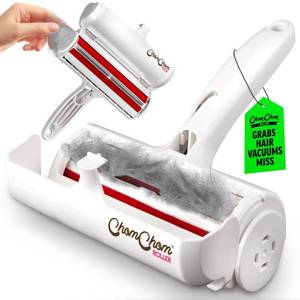 lot 16110 image: ChomChom Roller Pet Hair Remover �� Original Size Reusable Lint Roller for Cat & Dog Hair on Furniture, Couch, Carpet, Car, Rugs & Bedding �� Portable, Eco-Friendly (White)