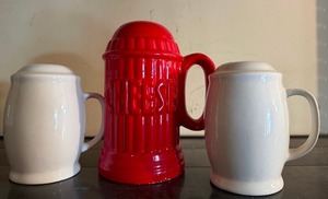 lot 102 image: Ceramic Salt, Pepper and Cheese Shakers