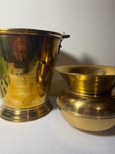 lot 110 image: Brass Pail and Spitoon