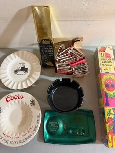lot 133 image: Vintage Advertising (Some Local) Ashtrays and Matches