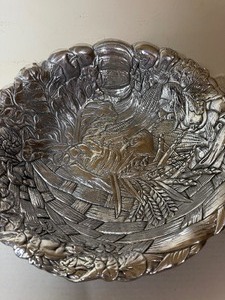 lot 182 image: Arthur Court, Bunny in the Vegetables, 1993 Salad Bowl, Cast Aluminum, New