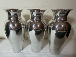 lot 215 image: Kirk Stieff Pewter Vases (3), (2) Have Boxes