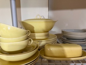 lot 222 image: Vintage Ballerina Dinnerware and Serving Bowl