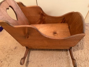 lot 239 image: Vintage Solid Wood Doll Cradle