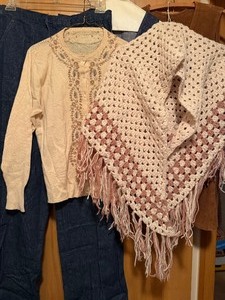 lot 269 image: Vintage Denim, Leather Vest, Shawl and More