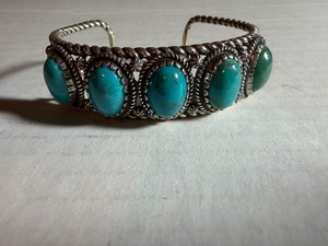 lot 279 image: Jewelry - American West Sterling and 5 Stone Bracelet, NEW
