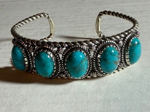 lot 280 image: Jewelry - American West Sterling and 5 Stone Bracelet, NEW