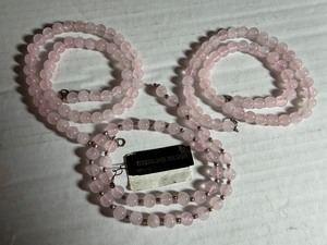 lot 285 image: Jewelry - Pink Strands of Beads, One Marked Sterling