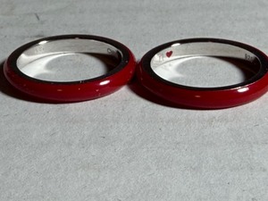 lot 287 image: Jewelry - Red Rings, Marked 925, New