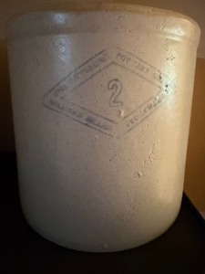 lot 257 image: Crock - 2 Gallon, Pittsburg Pottery Diamond Brand