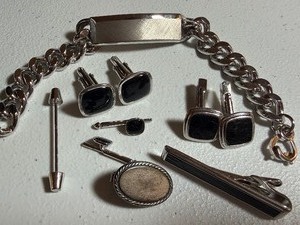 lot 305 image: ID Bracelet, Cuff Links and More, All Stamped Swank
