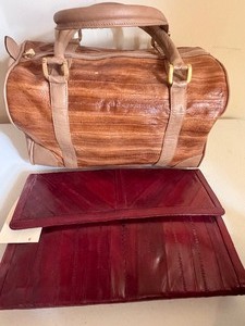 lot 320 image: Vintage Eel Clutch and Handbag