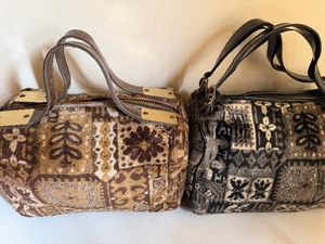 lot 322 image: Vintage Fabric Handbags, Please See Pictures (black one has damage)