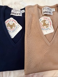 lot 333 image: Vintage St. Croix Knits Sweaters, Made in US for Bricks, Size 38, New in Plastic, Unwrapped for Pictures