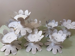 lot 338 image: Metal Flower Candle Holders