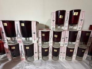 lot 378 image: Vintage Luminarc Red Glasses, 2 Sizes