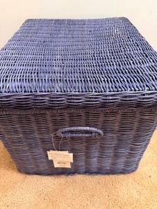 lot 99 image: Blue Wicker File Cabinet