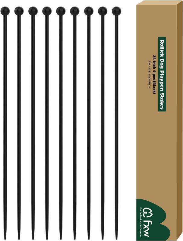 lot 201163 image: FXW Dog Playpen Replacement Stakes, Only Fit RollickInstant Dog Playpen, 9PCS, 40 inch