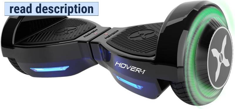 lot 361110 image: Retails for $116 Hover-1 Dash Self Balancing Scooter with 5 mph Max Speed, Dual 75W Motors, 6.3 Tires, 3 Mile Range, and LED Lights Smart Balance Wheel