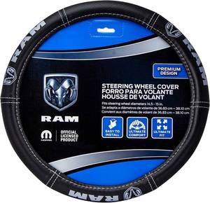lot 141864 image: Plasticolor 006697R25 Ram Deluxe Elite Steering Wheel Cover - Gray Logo