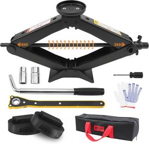 lot 141869 image: 3-Ton Scissor Jack Kit for BMW & MINI with Rubber Jack Pads, Car Spare Tire Repair Tool Kit for BMW with Scissor Jack, Tire Changing Tools for BMW with Telescoping Lug Wrench (17192123mm)