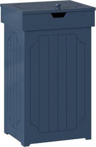 lot 141882 image: Function Home Trash Can Cabinet, 13 Gallon Kitchen Garbage Can, Wooden Recycling Trash Bin, Freestanding Dog Proof Trash Can, Farmhouse Trash Cabinet with Lid for Home Kitchen Bedroom, Blue