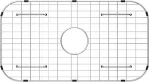 lot 141883 image: Sink Protector Grid 26-116 x 14-116,Centered Drain with Corner Radius 3-12, Stainless Steel Material(Centered Drain)