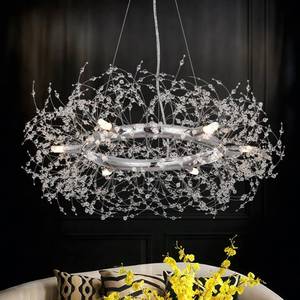 lot 141887 image: Retails for $160 Macarena Modern Crystal Chandelier Dining Room Light Fixtures Silver Firework,Chrome Large Round Pendant Hanging Lighting for Bedroom Living Room Entryway Closet Bathroom Kitchen
