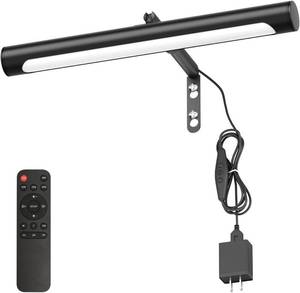 lot 241802 image: Coinmit 4W Picture Light Plug in, 12 Adjustable LED Art Light with Remote Control, Dimmable Wall Light for Picture Display Dartboard Art Work (Black)