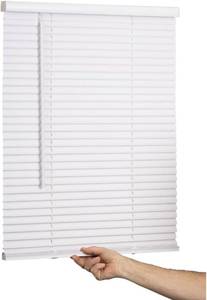 lot 241803 image: LOTUS & WINDOWARE Cordless Mini Blind, 1 Vinyl Slats, 22 Wide x 48 Long - White, Window Blinds for Home and Office, Interior Door Blinds - Light Filtering
