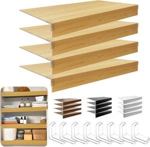 lot 241808 image: Wire Shelf Cover,KHASIM Wire Rack Covers for Pantry,PVC Wood-Look Faux Wood Shelf Liners,24x12 Inch,0.24 inch Thick for Home and Kitchen Organization