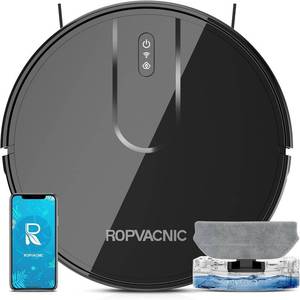 lot 241810 image: Retails for $110 ROPVACNIC Robot Vacuum Cleaner Robot Vacuum and Mop Combo with 4000Pa Suction, Personalized Cleaning Adjustments, Self-Charging Robotic Vacuum Cleaner, Advanced Obstacle Avoidance