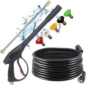lot 241828 image: Selkie Pressure Washer Gun with 26 Hose, 16 Extension Wand, 5 Nozzle Tips, M22 15mm & M22 14mm Fittings, 4000 PSI