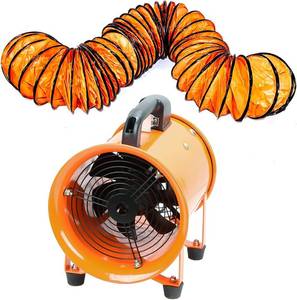 lot 341805 image: Retails for $101 8-Inch High-Velocity Portable Utility Blower Fan, Industrial Exhaust Fan with 16.4ft Flexible Duct Hose, 3150 RPM Low-Noise Ventilator for Basements, Workshops, Warehouses, and Confined Spaces