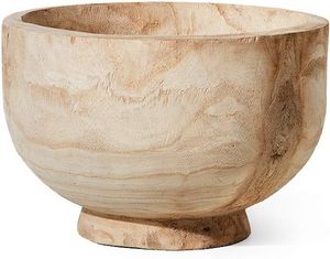 lot 341811 image: Serene Spaces Living Paulownia Wood Decorative Bowl Handmade Round Wood Bowl for Home D cor, Centerpieces, Wedding, Parties, and Floral Arrangements, 7 Tall & 11 Diameter
