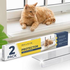 lot 341826 image: PROTECTO 2-Pack Window Sill Protector from Dogs 29.5 x 5.1 Clear Window Guards from Cats Scratching, Chewing & Clawing  Keep Your Sills Smooth & Paws Safe  Ultra Strong Window Sill Cover Protection