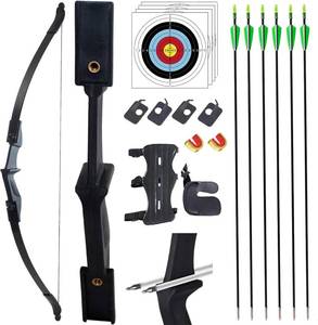 lot 441750 image: SOPOGER Recurve Bow and Arrow Set for Adults & Youth 20 30 40lb, Takedown Archery Kit for Beginners Right & Left Handed Outdoor Target Practice & Training
