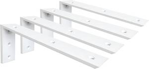 lot 441751 image: WINKER Countertop Support Bracket 4 Pack Heavy Duty 38 Thick Hidden L Shelf Bracket 16 x 6 x 2.5 Metal Corbels for QuartzGraniteWoodConcreteLaminate Countertops, White