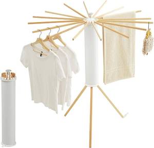 lot 441762 image: JOOM Tripod Clothes Drying Rack, Garment Rack Portable and Foldable Space Saving Laundry Drying Rack - Drying Rack Clothing Floor Folding Balcony Bedroom Household Wooden